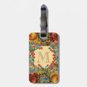 Vintage Bloem Monogram Bagagelabel (Achterkant verticaal)