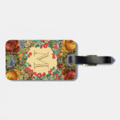Vintage Bloem Monogram Bagagelabel (Achterkant horizontaal)