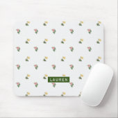 Vintage Bloem Personalized Muismat (Met muis)