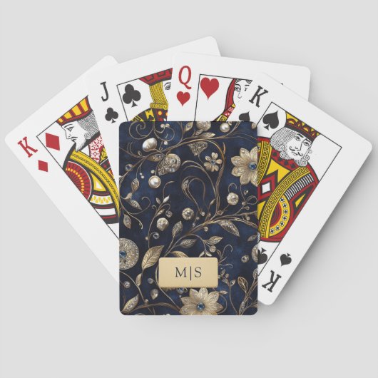 Vintage Bloem Pokerkaarten (Achterkant)