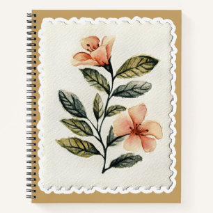 Vintage Bloem Postzegel Cottagecore Botanisch Notitieboek