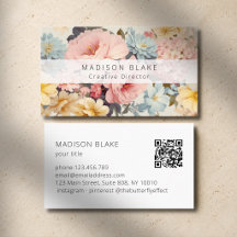 Vintage Bloem QR Code Zakelijk