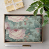 Vintage Bloem Roos Aqua Decoupage Tissuepapier (Geschenk)