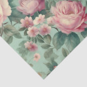 Vintage Bloem Roos Aqua Decoupage Tissuepapier (Detail)