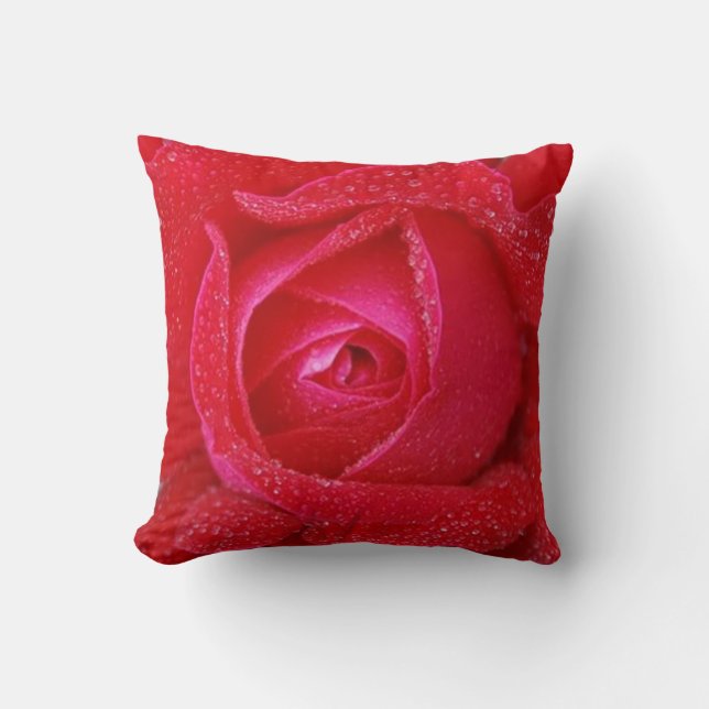 Vintage Bloem Roos Elegante Kunst Kussen (Voorkant)