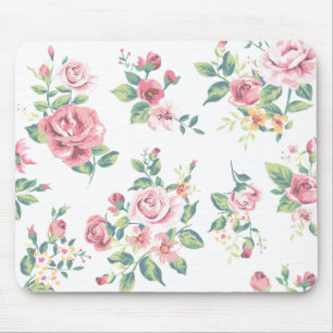 Vintage Bloem Roze Rozen Bloemen Liefde Muismat