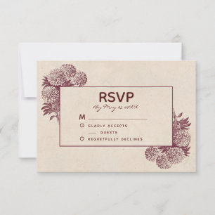 Vintage Bloem RSVP I Retro Botanisch Kaartje