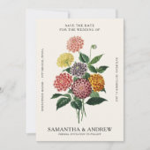 Vintage Bloem Save The Date Kaart (Voorkant)