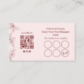 Vintage Bloem Stempel Loyalty Card QR Code (Voorkant)