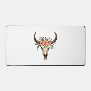Vintage Bloem Stier Schedel Boho Westerse Botanisc Bureaumat