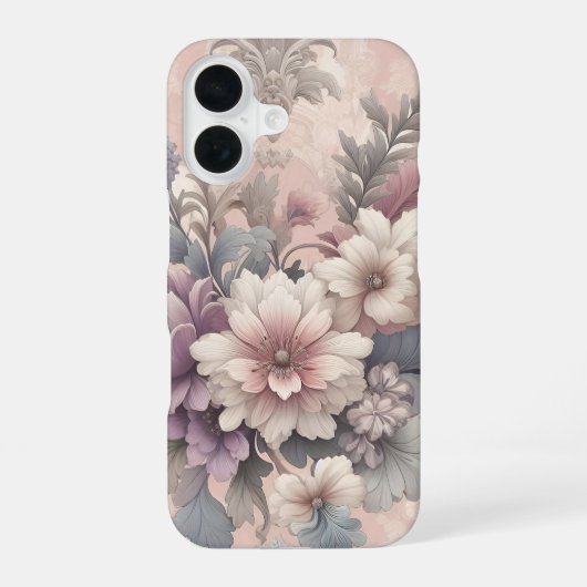 Vintage bloem telefoonhoesje iPhone 16 hoesje (Achterkant)