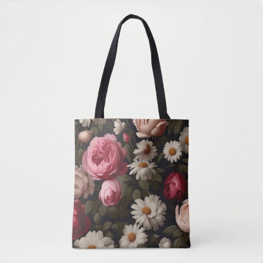 Vintage Bloem Tote Bag (Voorkant)