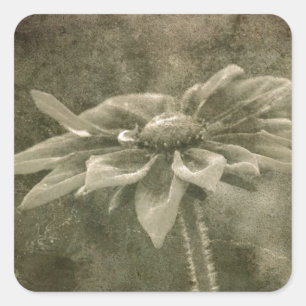 Vintage Bloem Vierkante Sticker