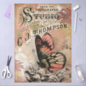 Vintage bloem vlinder fotografische studio achterg tissuepapier (Craft)