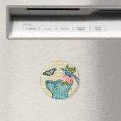 Vintage bloem vogels en vlinders magneet (Insitu (Vaatwasser))