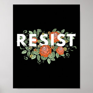 Vintage bloem weerstand anti-trump niet mijn presi poster