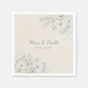 Vintage Bloem Wilde Bloem Bruiloft Servetten