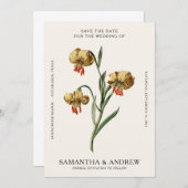 Vintage Bloemachtig Bewaar De Datum Kaart (Voorkant / Achterkant)