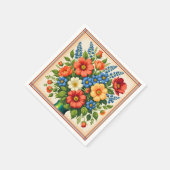 Vintage bloemboeket cocktail servetten (Hoek)