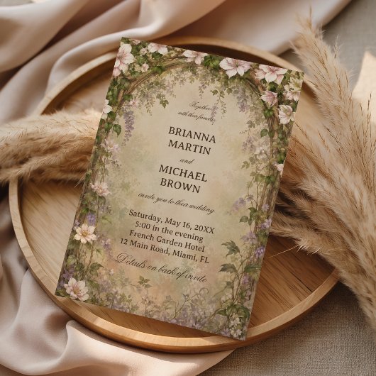 Vintage Bloemboog Botanisch Kaart