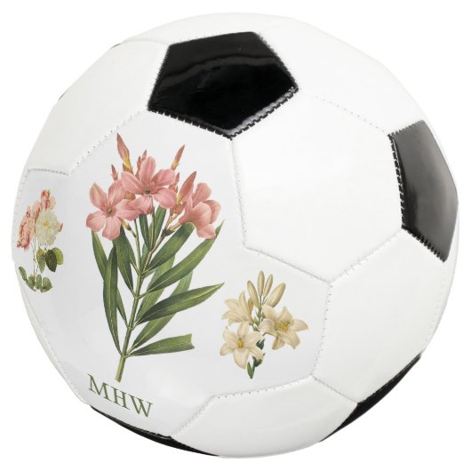 Vintage bloemen aangepast monogram voetbal (Drie kwart)