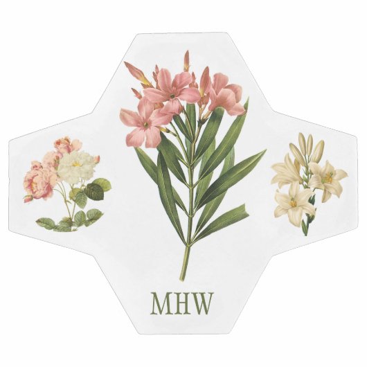 Vintage bloemen aangepast monogram voetbal (Enkel)