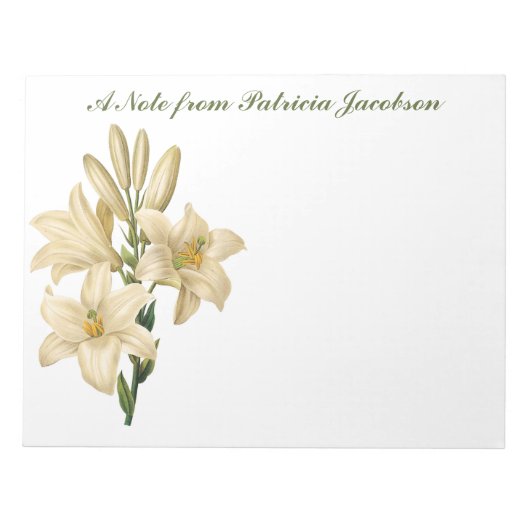 Vintage bloemen aangepaste monogram notitieblokken (Voorkant)