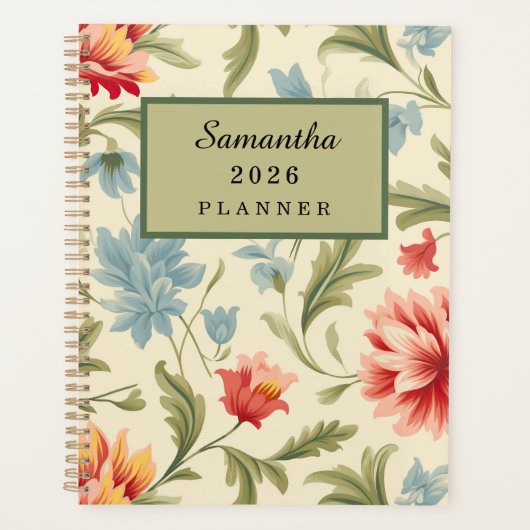 Vintage bloemen agenda 2026 (Voorkant)