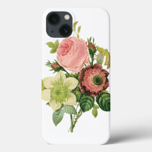 Vintage Bloemen, Anemone Rozen Clematis door Redou iPhone 13 Hoesje