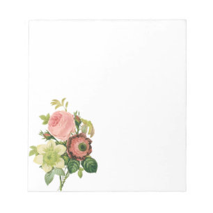 Vintage Bloemen, Anemone Rozen Clematis door Redou Notitieblok