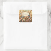 vintage bloemen bedankt sticker (Tas)