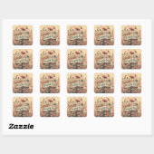 vintage bloemen bedankt sticker (Vel)