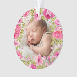 Vintage Bloemen & Bladeren Frame - Vierkant 1 + te Ornament