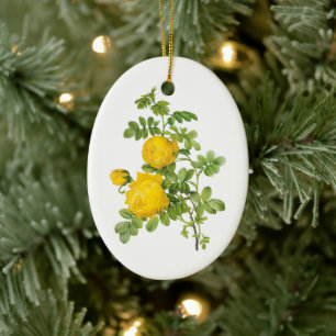 Vintage bloemen bloemisterij, gele rozen door Redo Keramisch Ornament