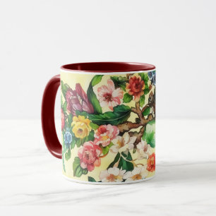 Vintage Bloemen Bloemstuk Kunst Mok Kop