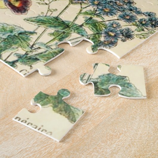 Vintage bloemen botanische grafiek legpuzzel (Zijkant)