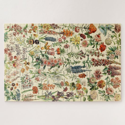 Vintage bloemen botanische grafiek legpuzzel (Horizontaal)
