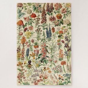 Vintage bloemen botanische grafiek legpuzzel