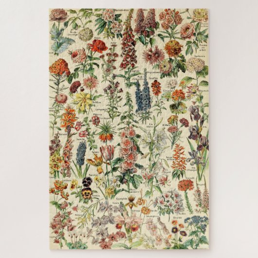Vintage bloemen botanische grafiek legpuzzel (Verticaal)