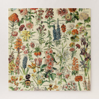 Vintage bloemen botanische grafiek legpuzzel