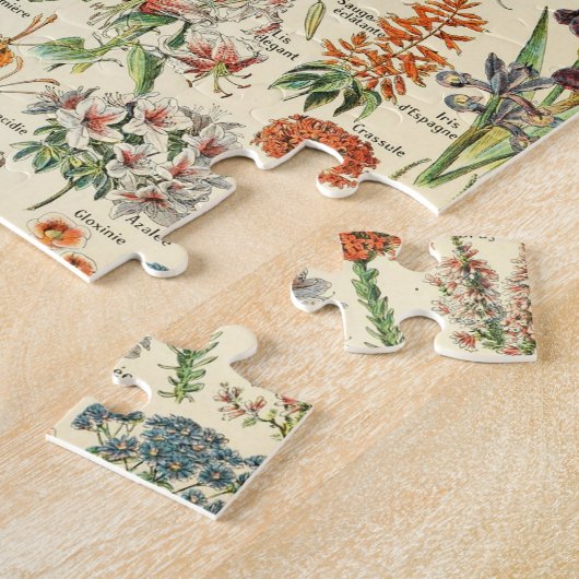 Vintage bloemen botanische grafiek legpuzzel (Zijkant)
