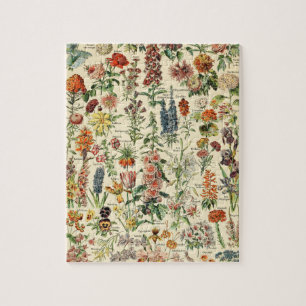 Vintage bloemen botanische grafiek legpuzzel