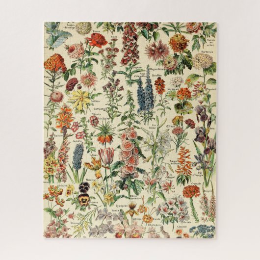 Vintage bloemen botanische grafiek legpuzzel (Verticaal)