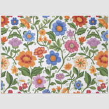 Vintage bloemen breien botanisch patroon pastel 
