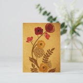 Vintage bloemen Briefkaart (Staand voorkant)