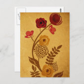 Vintage bloemen Briefkaart (Voorkant / Achterkant)