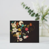Vintage bloemen Briefkaart (Staand voorkant)