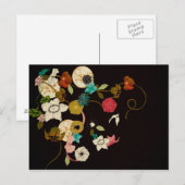 Vintage bloemen Briefkaart (Voorkant / Achterkant)