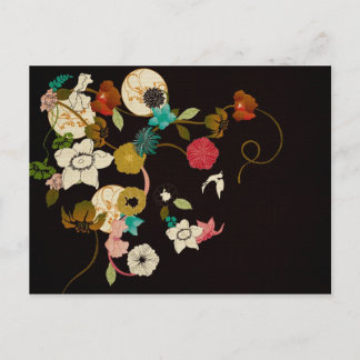 Vintage bloemen Briefkaart