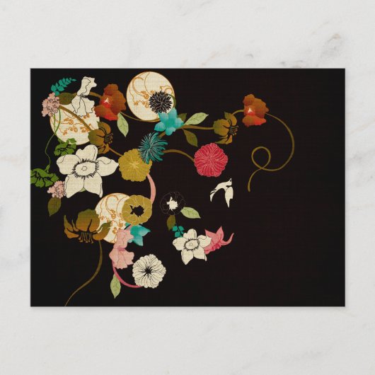 Vintage bloemen Briefkaart (Voorkant)